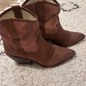 Brown Western Ankle Boots